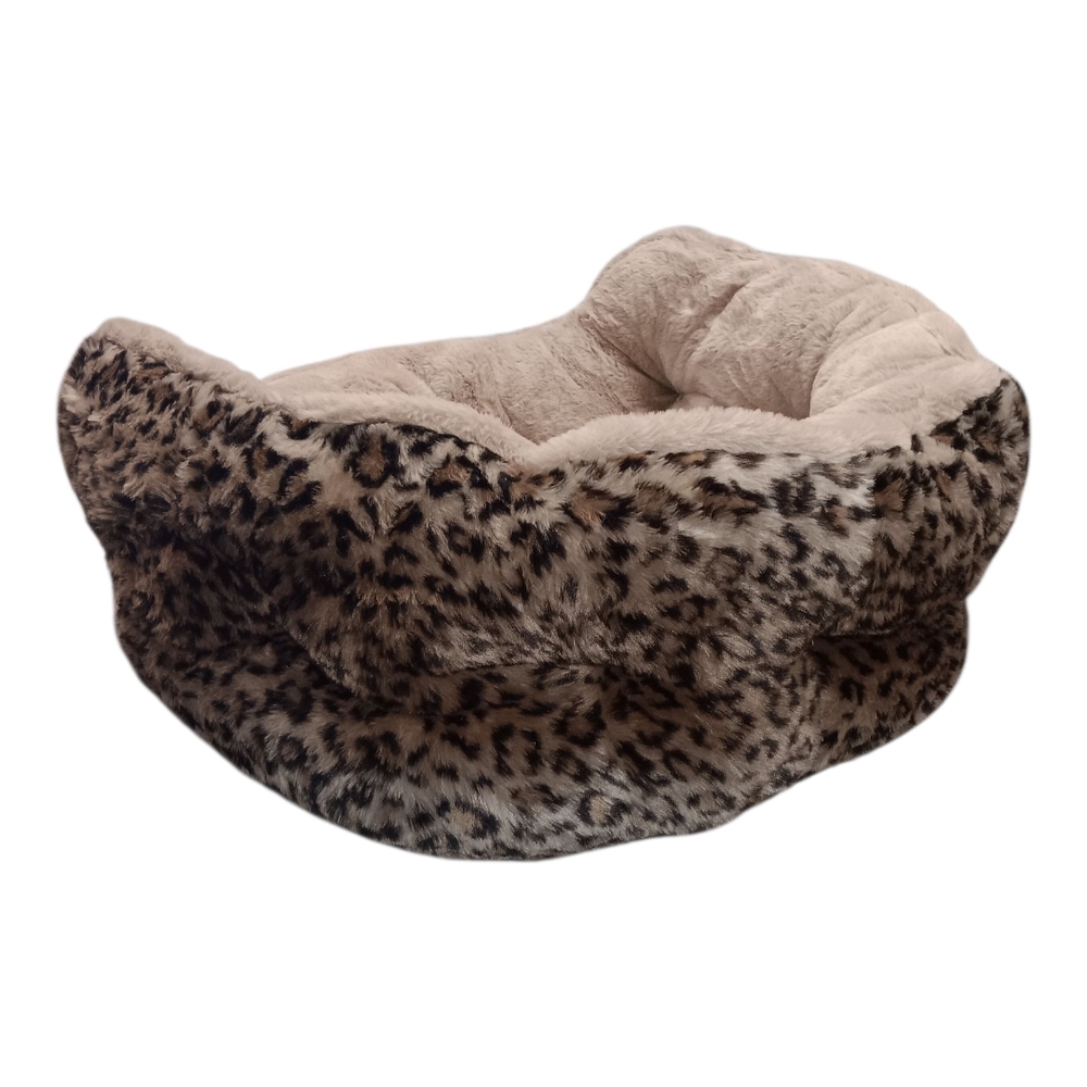 NEW*NEVER USED* Leopard Print Faux Fur Pet Bed πΎπΎ - Picture 3 of 4
